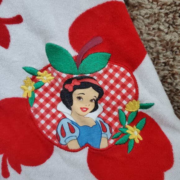 VTG Y2K Disney Snow White Apple Themed Terry Cloth Robe Dress Size 2T-3T - Picture 5 of 5